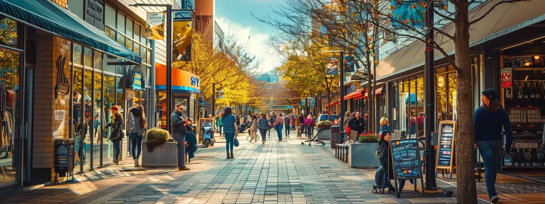 a bustling city street lined with vibrant storefronts, showcasing the importance of local seo for businesses. a bustling city street lined with vibrant storefronts, showcasing the importance of local seo for businesses.