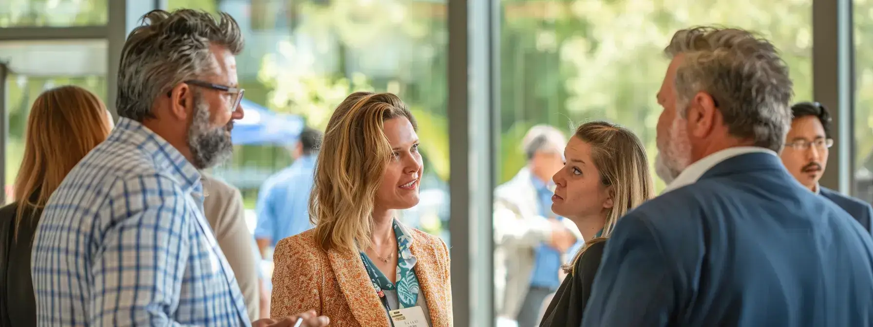 a diverse group of people networking at a local business event, exchanging contact information and building connections with potential sponsors. a diverse group of people networking at a local business event, exchanging contact information and building connections with potential sponsors.