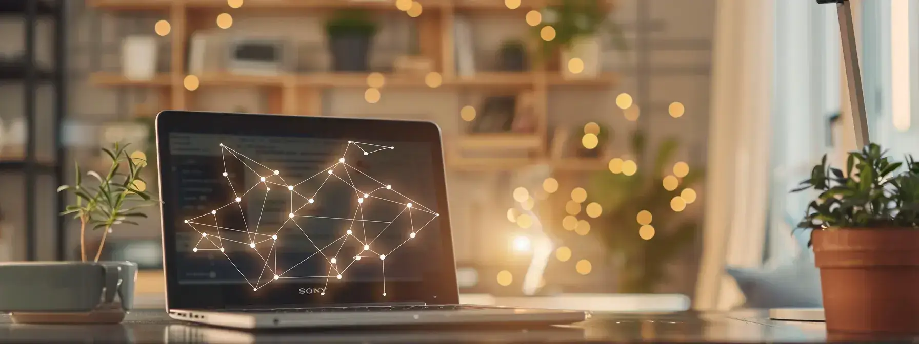 a laptop displaying a real estate website with a web of high-quality backlinks enhancing its credibility and search engine visibility. a laptop displaying a real estate website with a web of high-quality backlinks enhancing its credibility and search engine visibility.