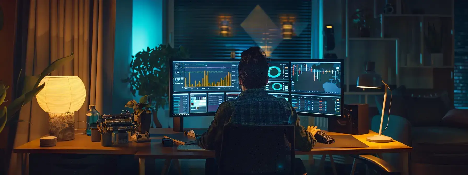 a real estate agent analyzing data on a sleek, modern computer screen with graphs and charts displaying high-quality leads and successful marketing campaigns. a real estate agent analyzing data on a sleek, modern computer screen with graphs and charts displaying high-quality leads and successful marketing campaigns.