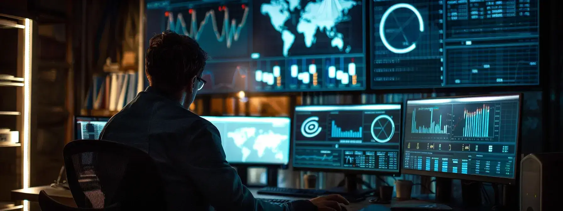 a person analyzing a detailed seo report on a computer screen, surrounded by graphs and charts depicting keyword performance and content effectiveness. a person analyzing a detailed seo report on a computer screen, surrounded by graphs and charts depicting keyword performance and content effectiveness.