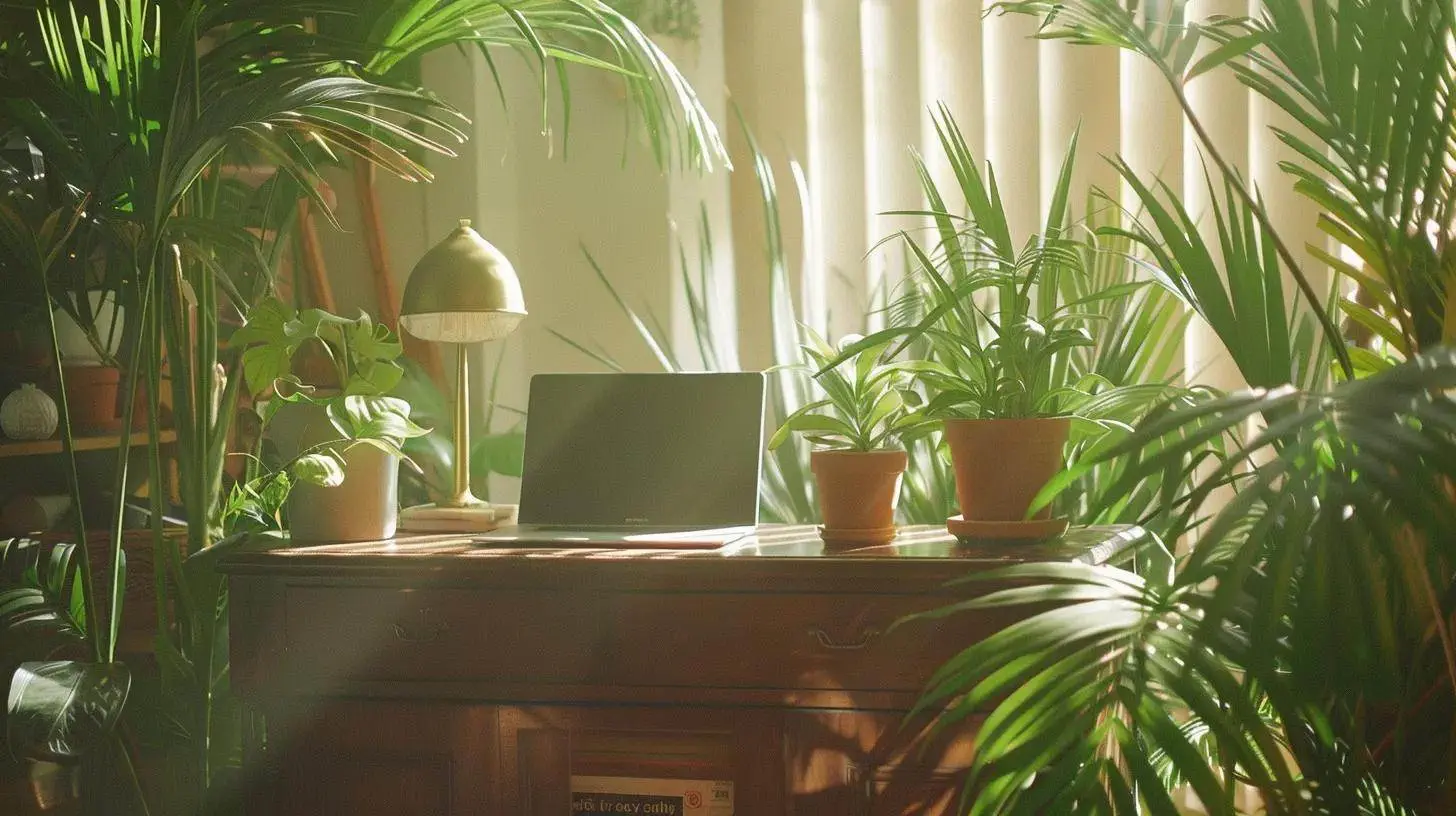 a sleek, modern home office bathed in warm natural light, featuring a stylish laptop on a minimalist desk surrounded by vibrant houseplants, symbolizing the power of real estate blogging for lead generation. a sleek, modern home office bathed in warm natural light, featuring a stylish laptop on a minimalist desk surrounded by vibrant houseplants, symbolizing the power of real estate blogging for lead generation.