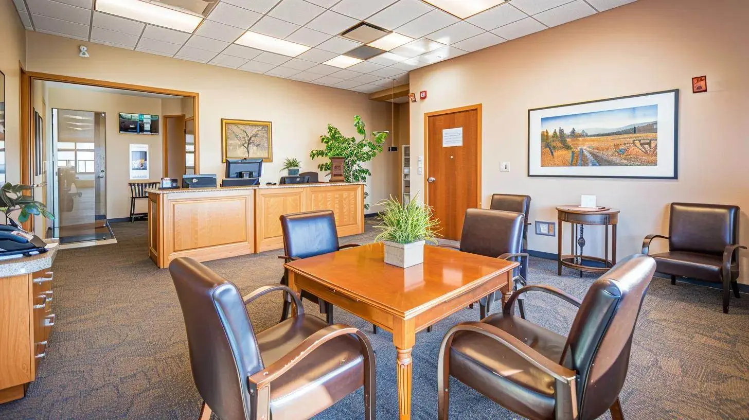 a vibrant real estate office showcasing a modern, inviting interior filled with brand-centric decor, symbolizing a strong, unique identity that captivates clients and reflects the company's values. a vibrant real estate office showcasing a modern, inviting interior filled with brand-centric decor, symbolizing a strong, unique identity that captivates clients and reflects the company's values.