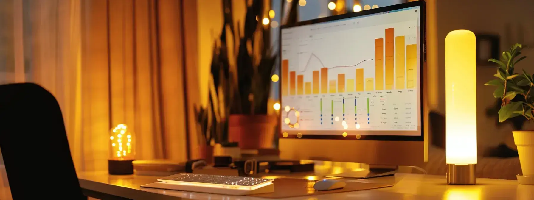 a sleek, modern office environment showcases a glowing computer screen displaying an engaging chatbot interface, surrounded by vibrant charts and data visualizations that symbolize the impactful role of ai in enhancing real estate lead generation.