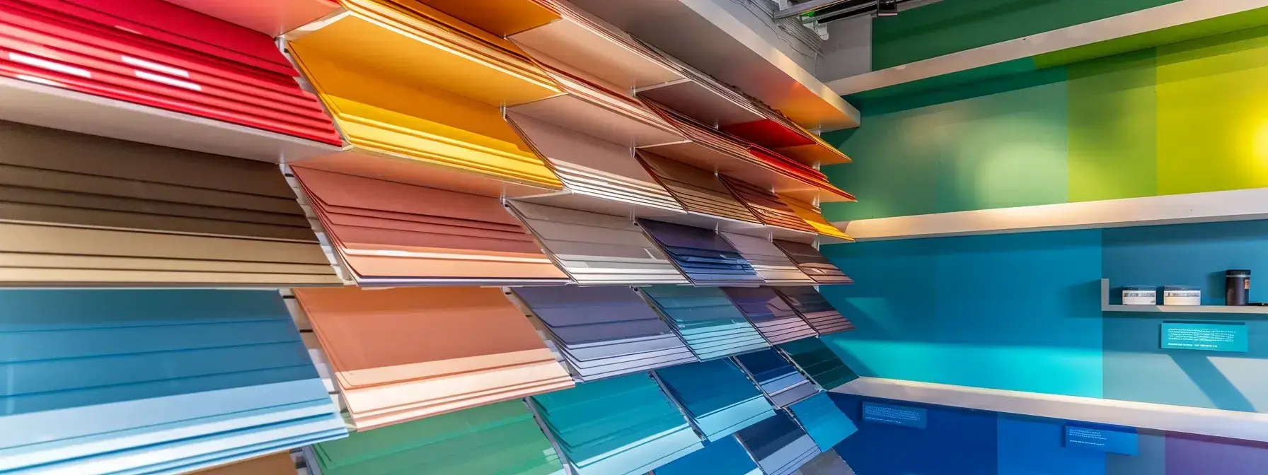 a modern real estate office showcases a vibrant color palette and stylish font samples displayed on sleek boards, emphasizing the impact of branding elements on buyer emotions and market visibility.