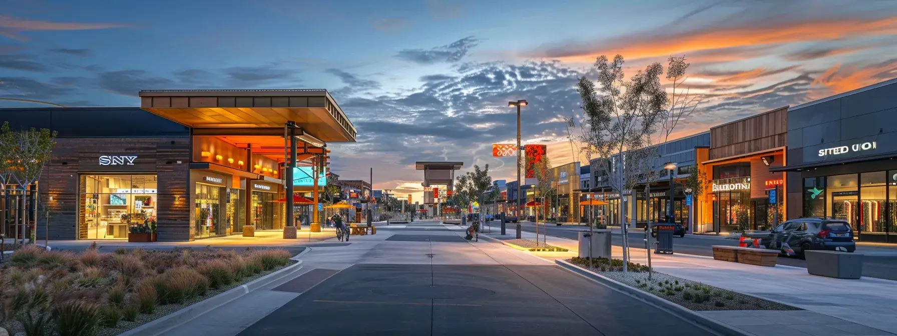 a bustling retail center with vibrant signage, showcasing high consumer foot traffic and potential investment opportunities. a bustling retail center with vibrant signage, showcasing high consumer foot traffic and potential investment opportunities.