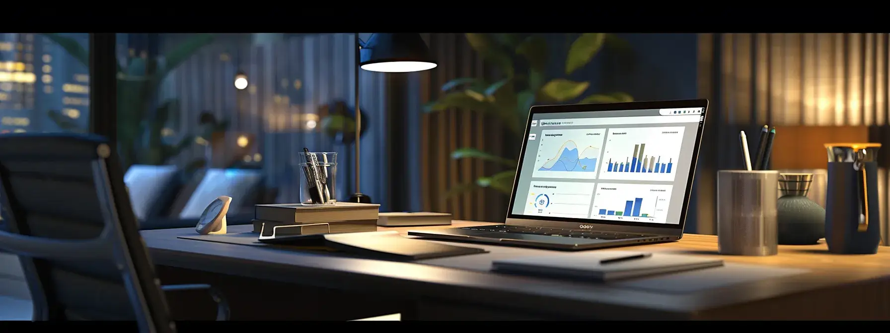 a modern office desk with a sleek laptop displaying a real estate investment website, surrounded by charts and graphs showing improved customer engagement and faster load times with cdn integration. a modern office desk with a sleek laptop displaying a real estate investment website, surrounded by charts and graphs showing improved customer engagement and faster load times with cdn integration.