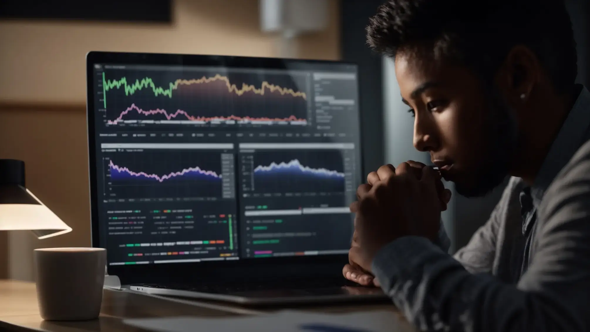a person analyzing a clear, organized seo report on a laptop, with charts and graphs showing relevant metrics and competitor analysis. a person analyzing a clear, organized seo report on a laptop, with charts and graphs showing relevant metrics and competitor analysis.