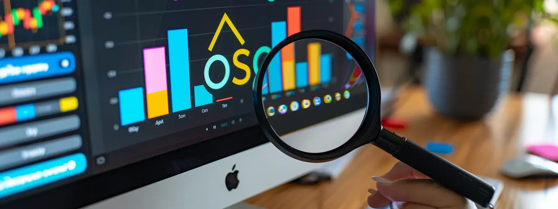 a person analyzing a computer screen filled with colorful graphs and charts, showing the impact of backlinks on organic traffic and search rankings. a person analyzing a computer screen filled with colorful graphs and charts, showing the impact of backlinks on organic traffic and search rankings.