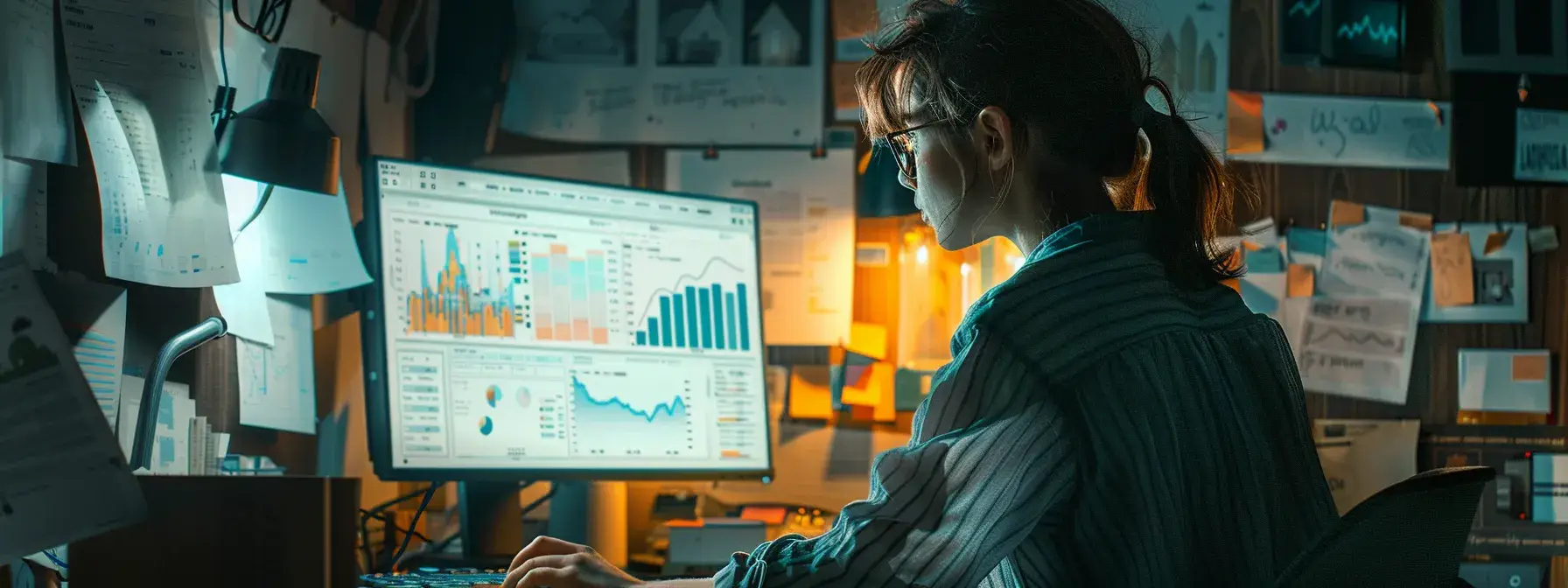 a person analyzing a computer screen filled with charts and data, surrounded by notes and graphs, reflecting a diligent content audit process to elevate their rei site. a person analyzing a computer screen filled with charts and data, surrounded by notes and graphs, reflecting a diligent content audit process to elevate their rei site.