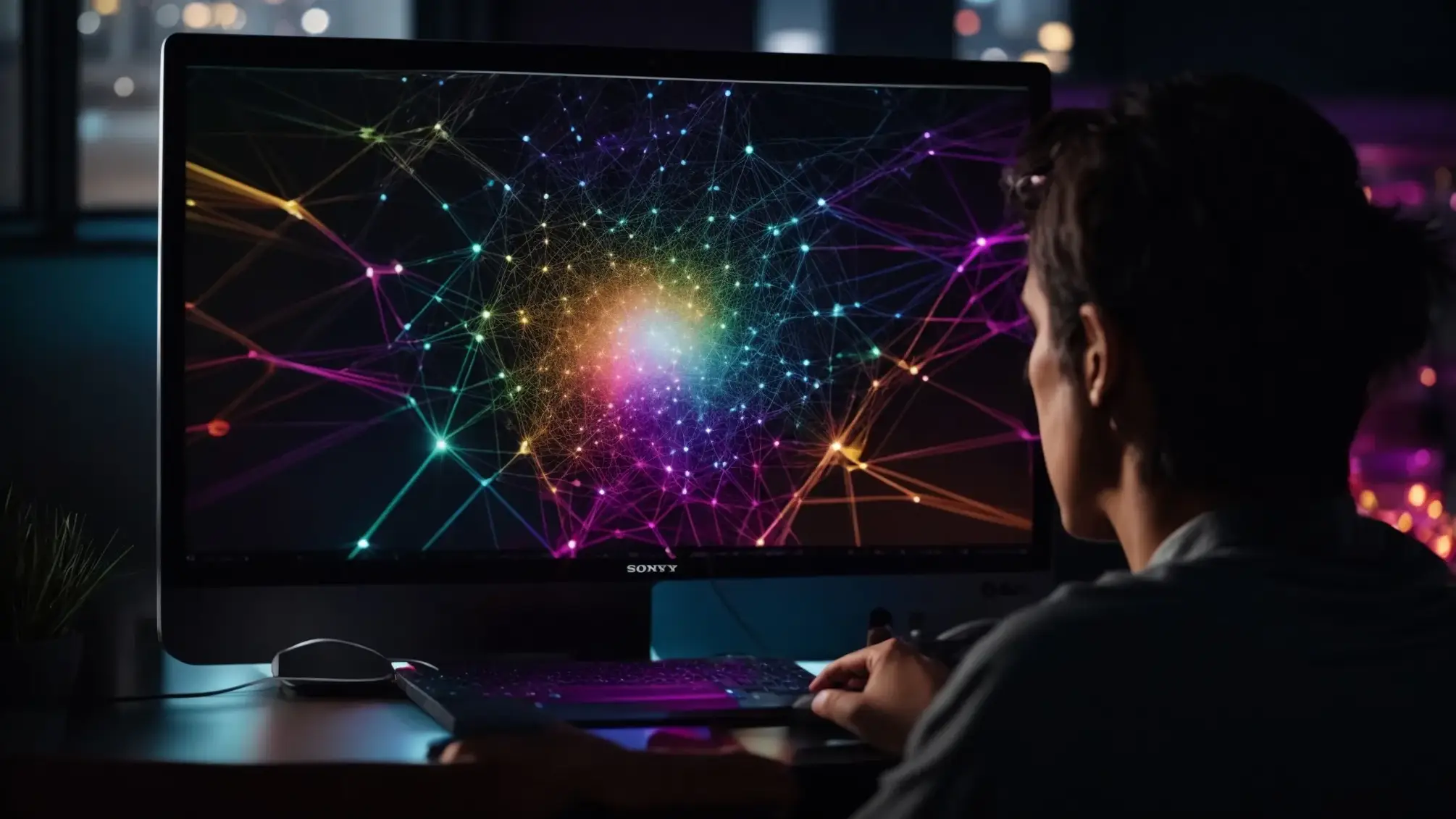 a person analyzing a web of colorful, interconnected links on a computer screen, symbolizing the benefits of using rei seo link analysis tools for website optimization. a person analyzing a web of colorful, interconnected links on a computer screen, symbolizing the benefits of using rei seo link analysis tools for website optimization.