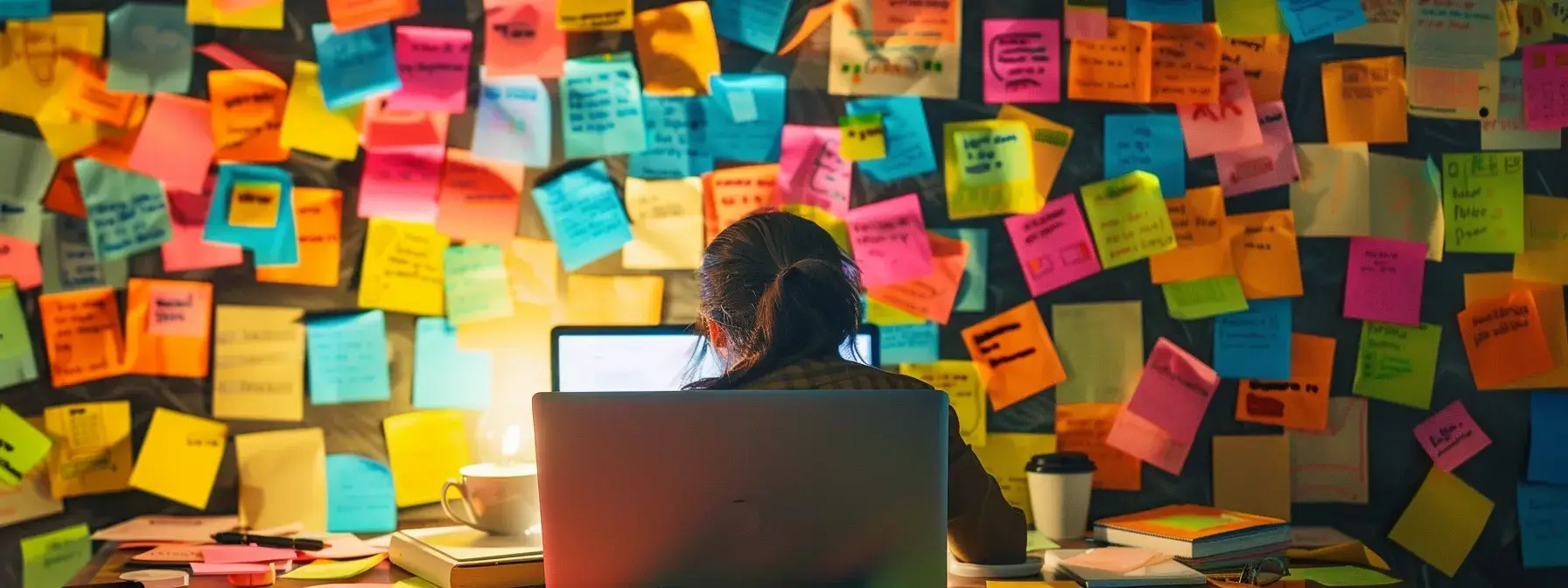 a person crafting personalized outreach messages on a laptop surrounded by colorful sticky notes and a mug of coffee to enhance their link-building strategies. a person crafting personalized outreach messages on a laptop surrounded by colorful sticky notes and a mug of coffee to enhance their link-building strategies.