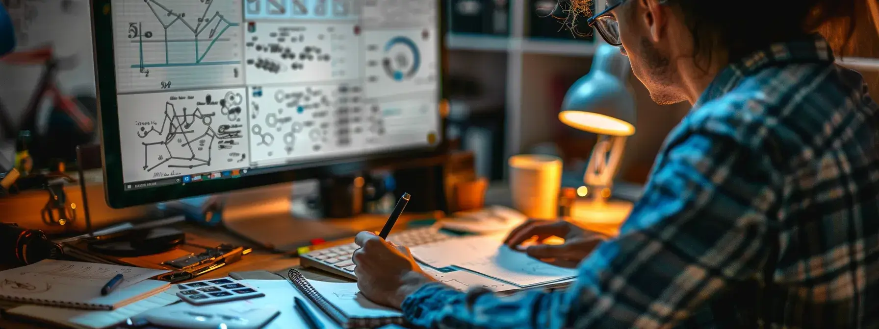 a person studying a computer screen with intricate graphs and charts, surrounded by notebooks and pens, showcasing the use of advanced rei seo link analysis tools. a person studying a computer screen with intricate graphs and charts, surrounded by notebooks and pens, showcasing the use of advanced rei seo link analysis tools.