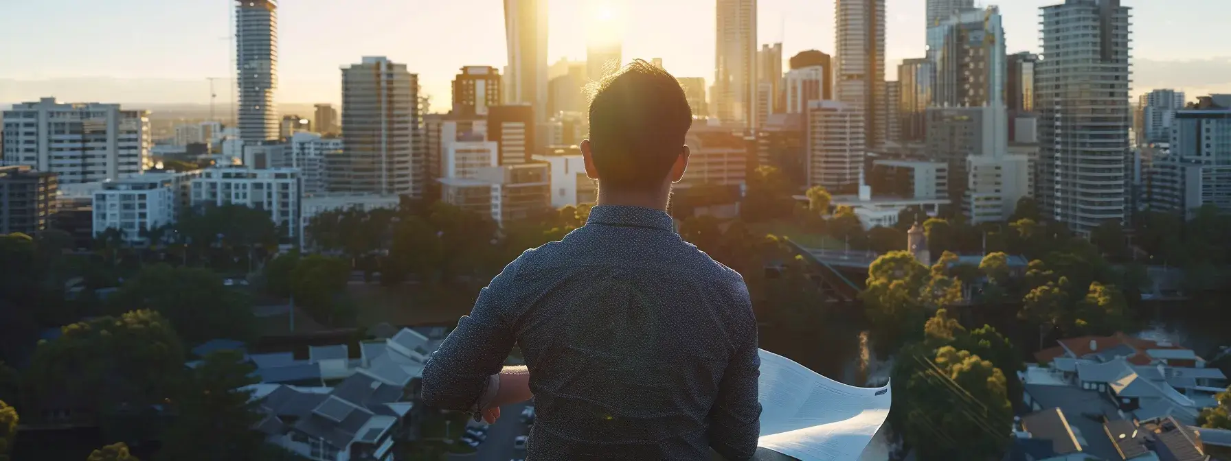 a real estate investor carefully analyzing property locations against a backdrop of a bustling city skyline. a real estate investor carefully analyzing property locations against a backdrop of a bustling city skyline.
