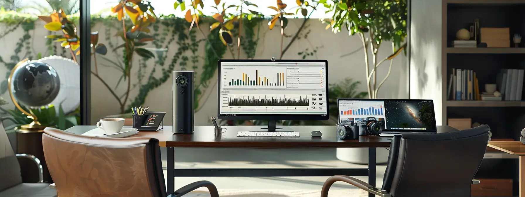 a sleek, modern office desk with a laptop showing various real estate investment websites open, surrounded by charts and graphs showcasing performance metrics. a sleek, modern office desk with a laptop showing various real estate investment websites open, surrounded by charts and graphs showcasing performance metrics.