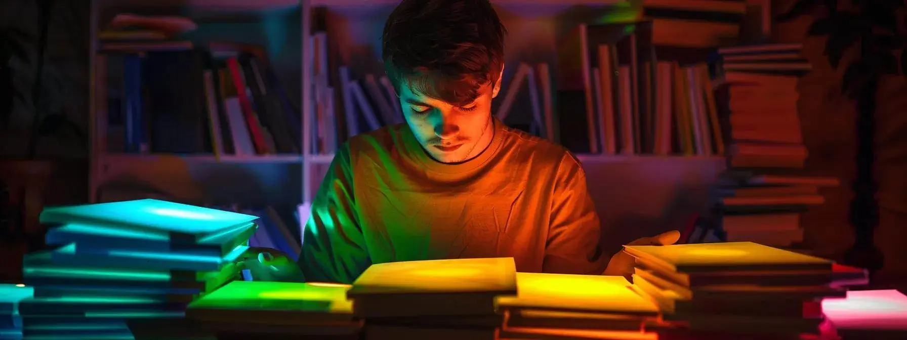a focused man surrounded by a stack of colorful keyword data charts and graphs, analyzing high-value keywords for seo strategy. a focused man surrounded by a stack of colorful keyword data charts and graphs, analyzing high-value keywords for seo strategy.