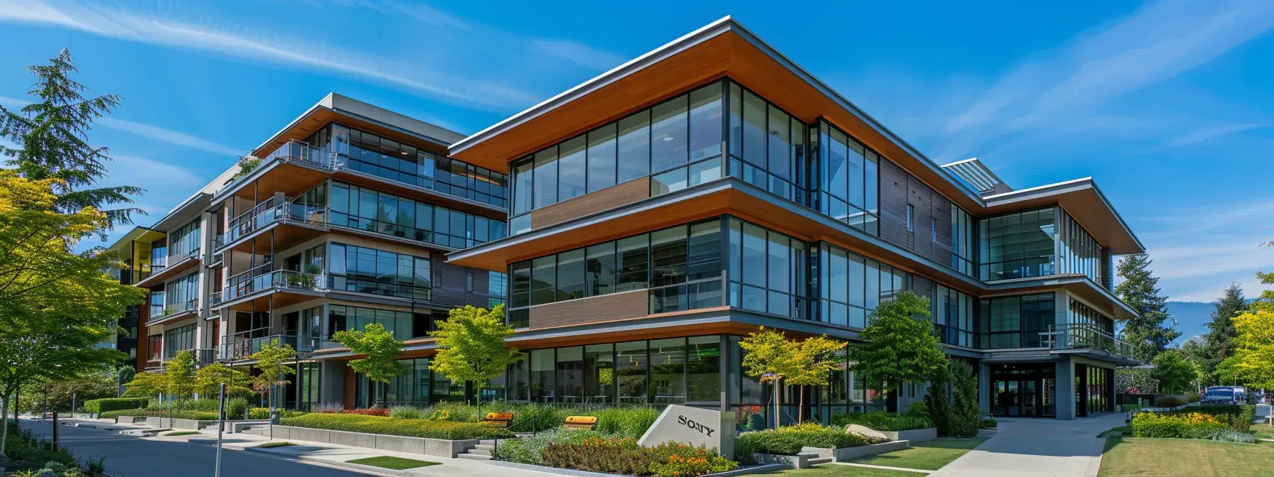 a sleek modern apartment building with well-maintained landscaping and bustling commercial spaces to maximize returns on real estate investments. a sleek modern apartment building with well-maintained landscaping and bustling commercial spaces to maximize returns on real estate investments.