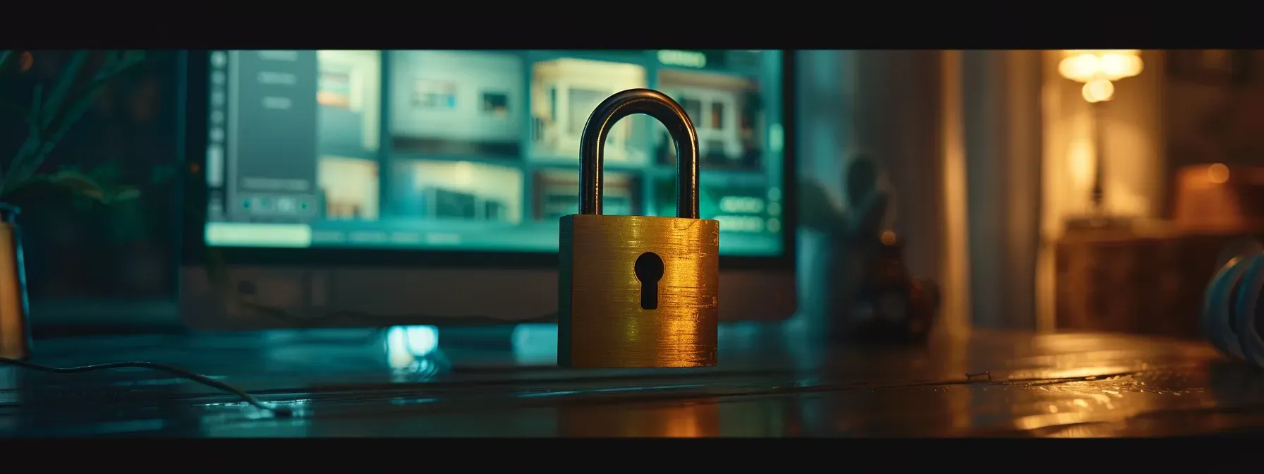 a close-up photo of a padlock symbolizing security, on a computer screen displaying a real estate website with ssl certificates. a close-up photo of a padlock symbolizing security, on a computer screen displaying a real estate website with ssl certificates.