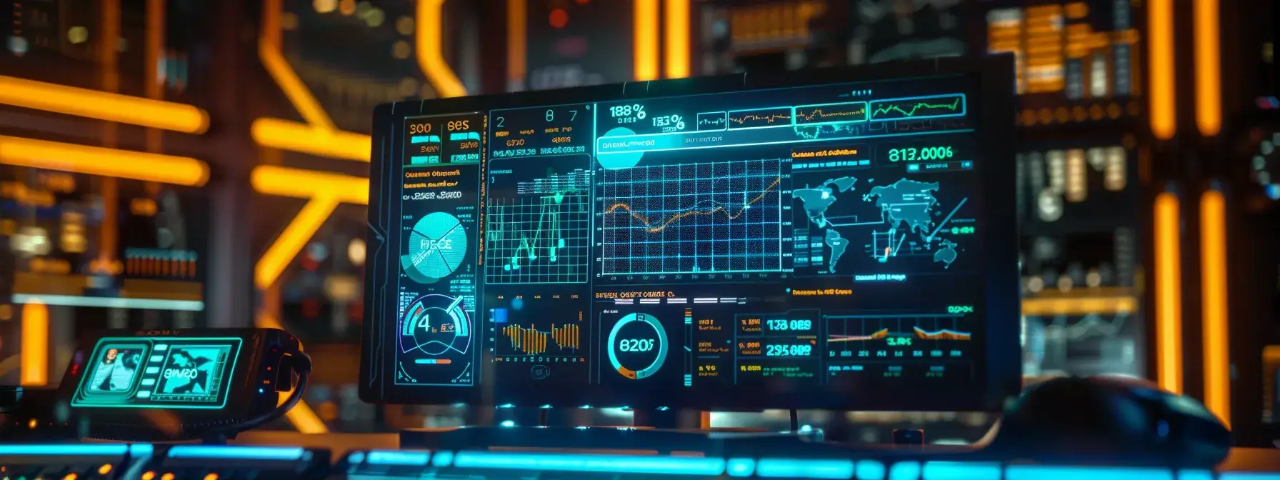 a computer screen displaying a detailed seo report with colorful graphs and charts, showcasing key insights on keywords and landing pages. a computer screen displaying a detailed seo report with colorful graphs and charts, showcasing key insights on keywords and landing pages.