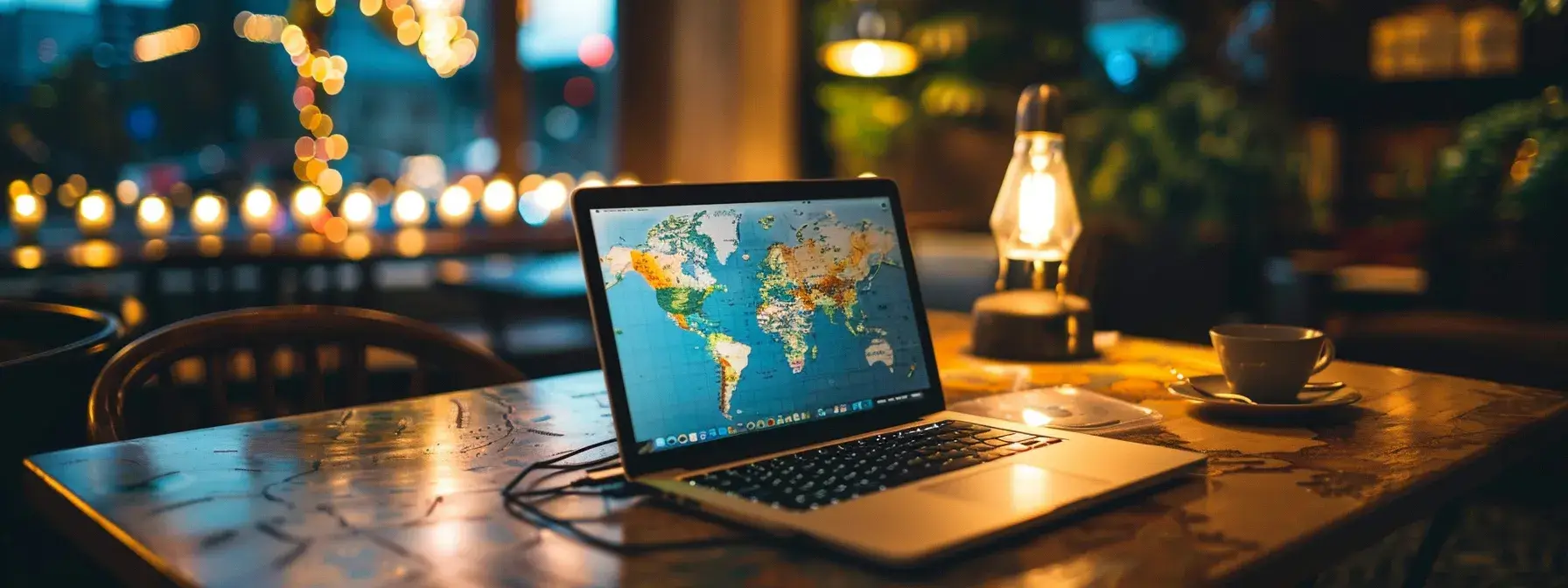 a laptop displaying a website with a vibrant map background, showcasing local keywords and location-specific content for enhanced visibility in local search results. a laptop displaying a website with a vibrant map background, showcasing local keywords and location-specific content for enhanced visibility in local search results.