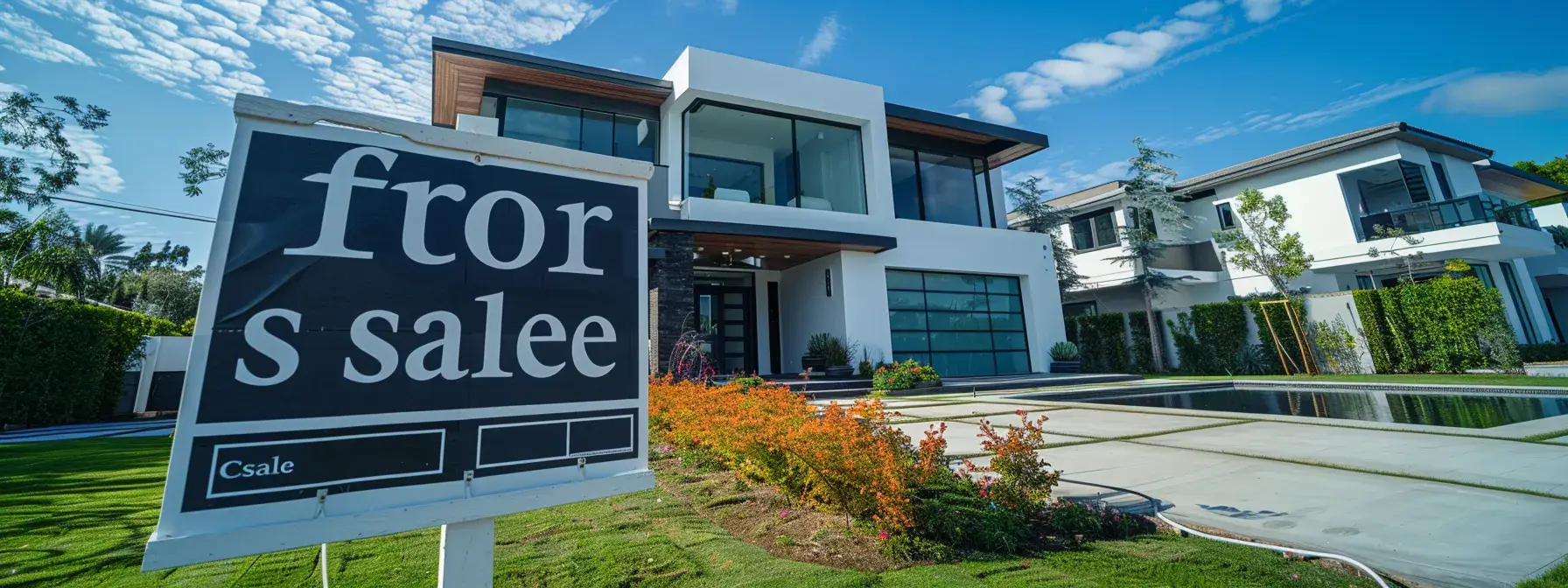 a modern, sleek house with a a modern, sleek house with a
