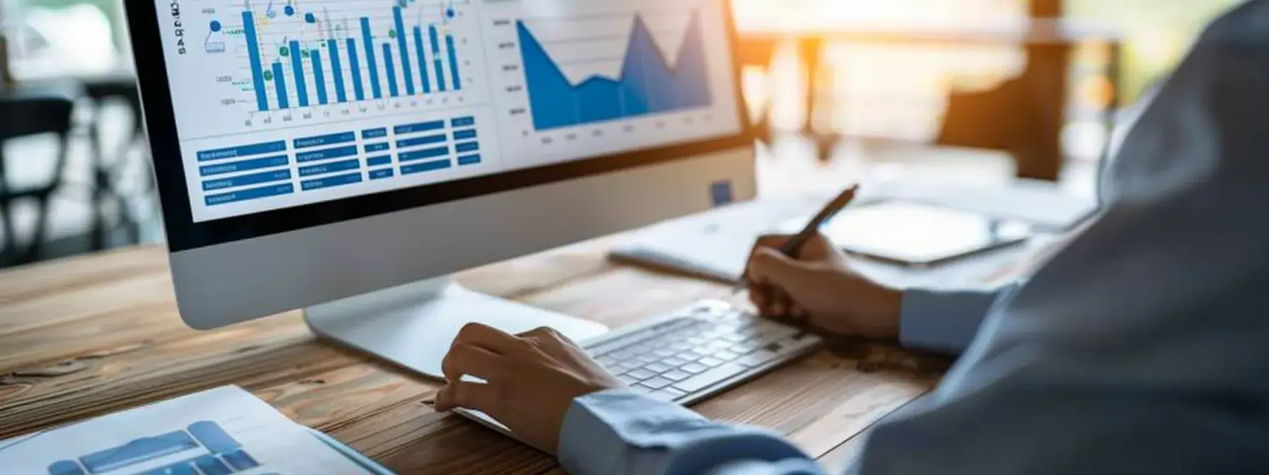 a person analyzing a computer screen displaying charts and graphs showing the impact of social media on local seo. a person analyzing a computer screen displaying charts and graphs showing the impact of social media on local seo.