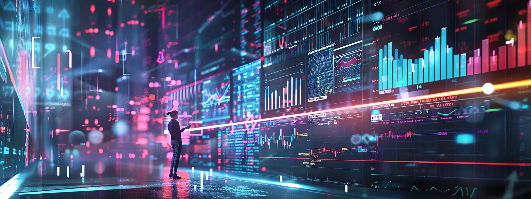 a person analyzing colorful graphs and charts on a computer screen to gain seo insights. a person analyzing colorful graphs and charts on a computer screen to gain seo insights.
