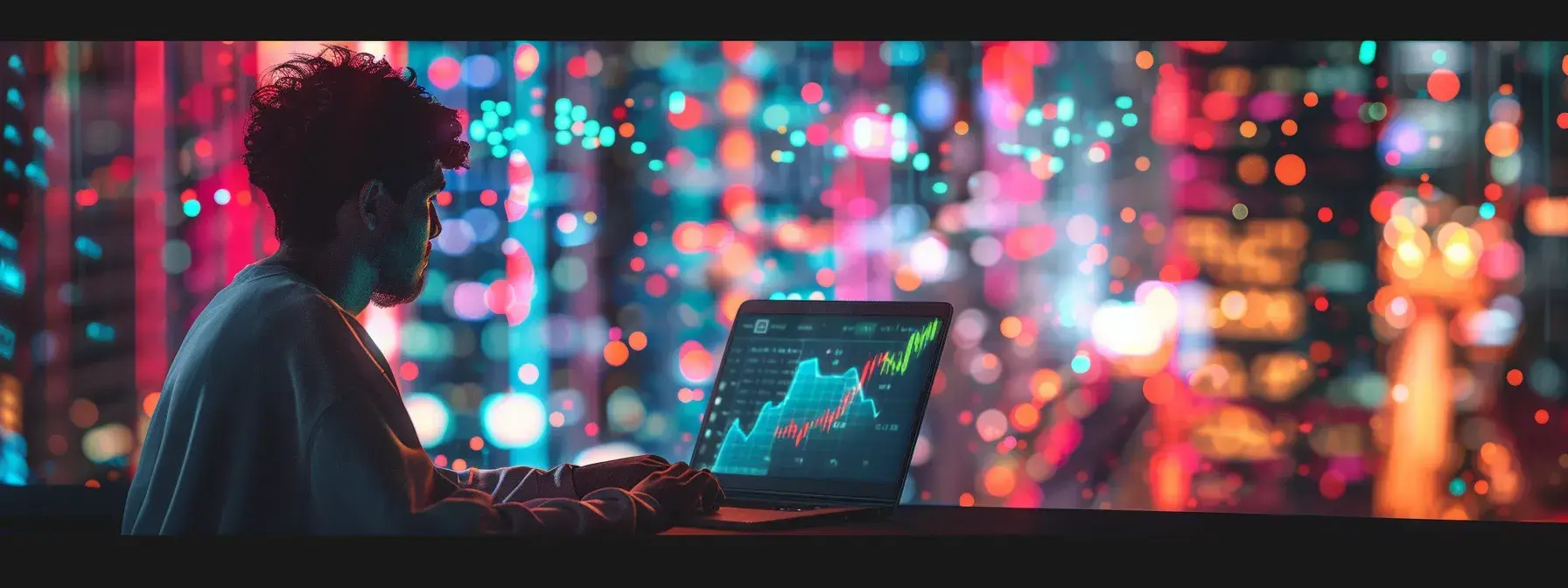 a person reading a laptop screen filled with colorful seo graphs and charts, surrounded by a bustling seo community forum. a person reading a laptop screen filled with colorful seo graphs and charts, surrounded by a bustling seo community forum.