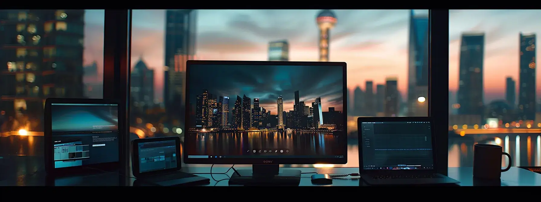 a sleek and modern website displayed on different devices to showcase responsive design in action. a sleek and modern website displayed on different devices to showcase responsive design in action.