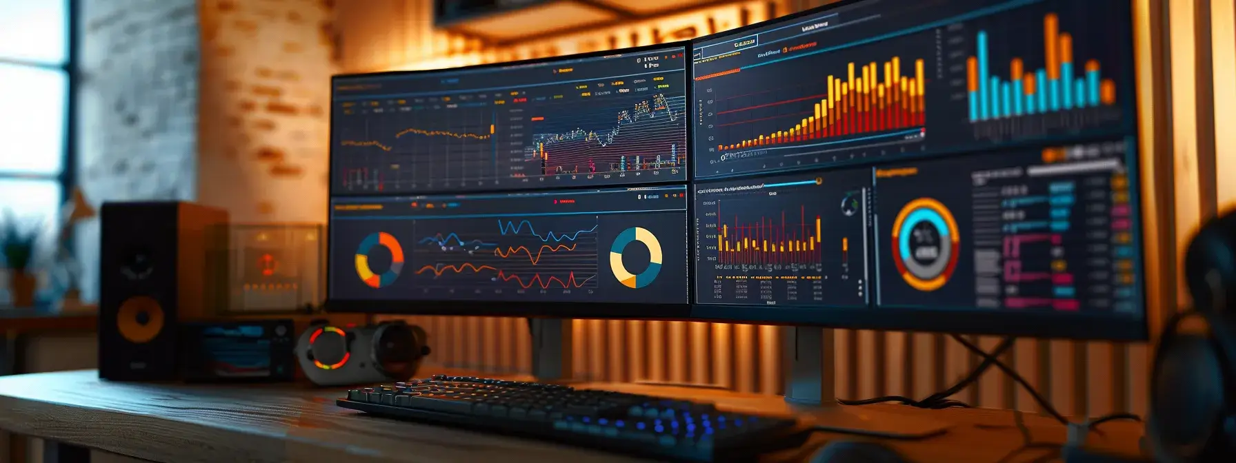 a computer screen displaying various seo data metrics with colorful charts and graphs. a computer screen displaying various seo data metrics with colorful charts and graphs.