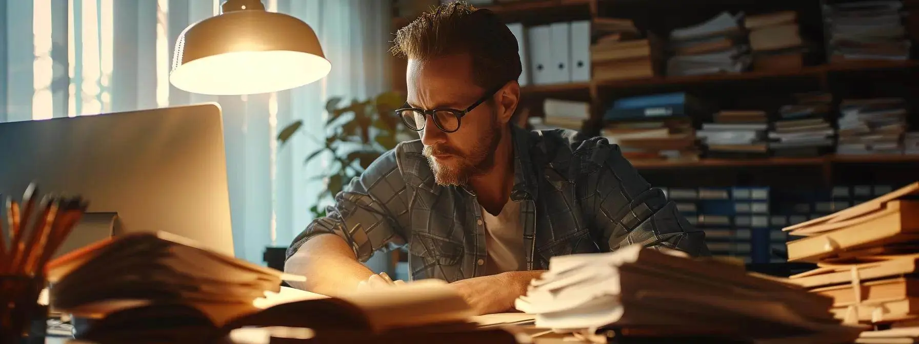 a focused seo strategist analyzing data and crafting strategies to boost website visibility, surrounded by stacks of analytical reports and charts, highlighting the importance of their role in digital marketing. a focused seo strategist analyzing data and crafting strategies to boost website visibility, surrounded by stacks of analytical reports and charts, highlighting the importance of their role in digital marketing.