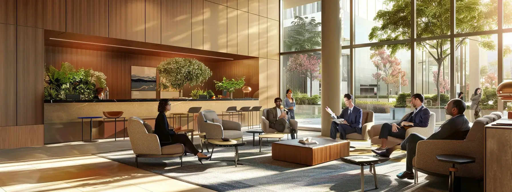 a group of diverse investors discussing financial proposals amid a backdrop of vibrant real estate investment opportunities. a group of diverse investors discussing financial proposals amid a backdrop of vibrant real estate investment opportunities.