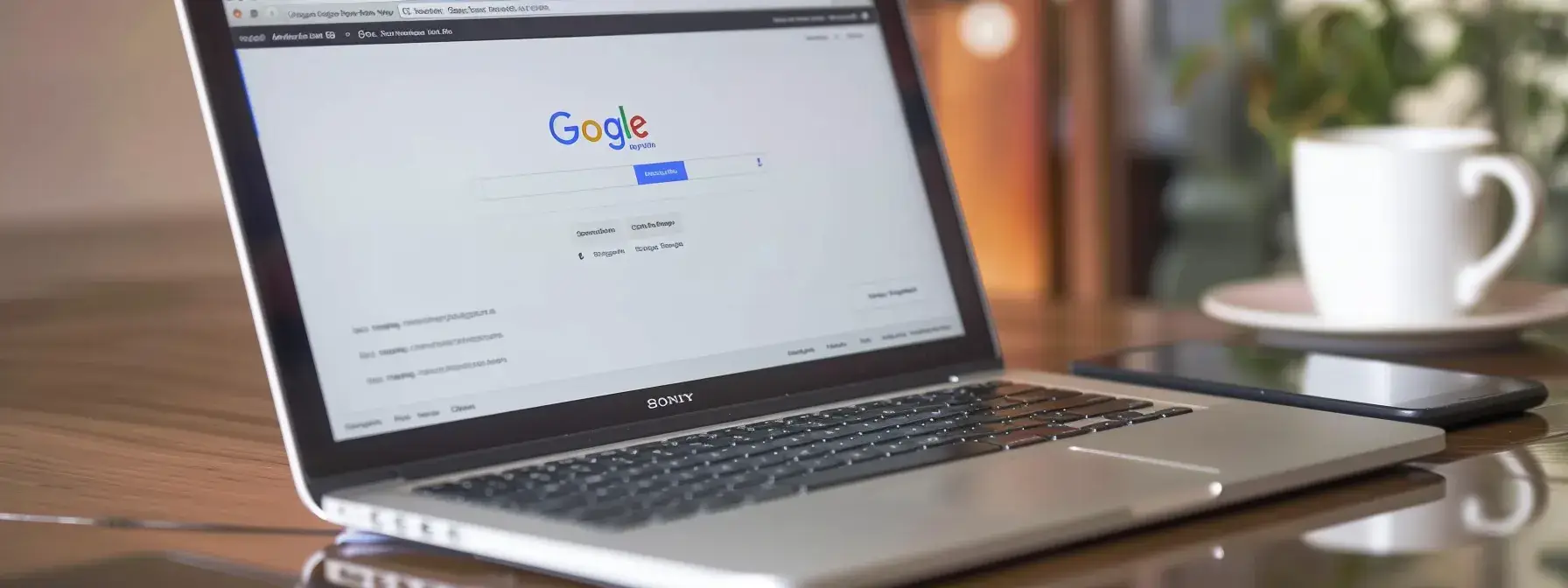a laptop screen displaying a rich snippet search result with structured data markup for voice search optimization. a laptop screen displaying a rich snippet search result with structured data markup for voice search optimization.