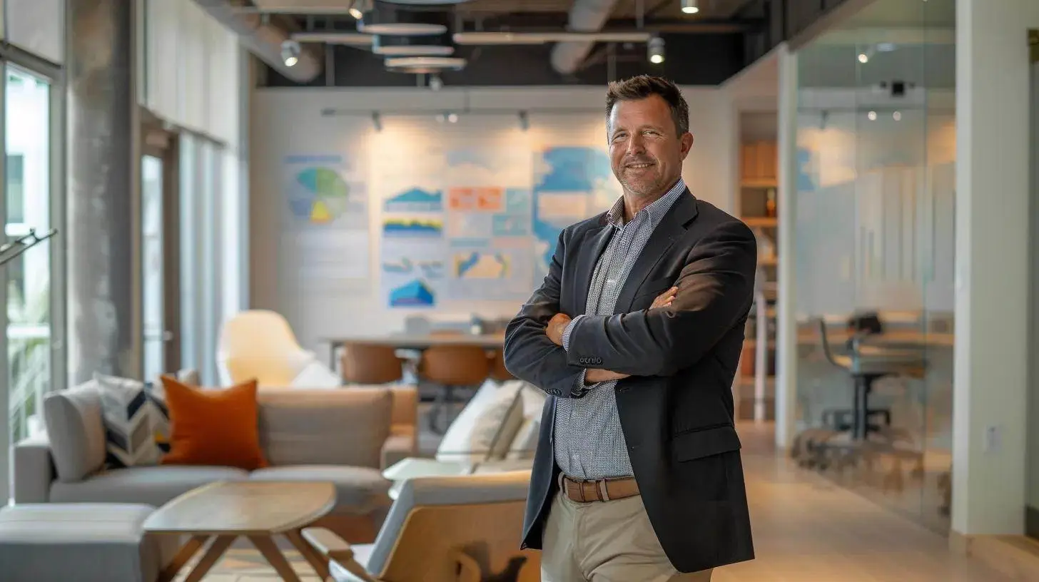 a dynamic real estate professional stands confidently in a modern office surrounded by vibrant charts and graphs, symbolizing the powerful impact of storytelling on brand engagement. a dynamic real estate professional stands confidently in a modern office surrounded by vibrant charts and graphs, symbolizing the powerful impact of storytelling on brand engagement.