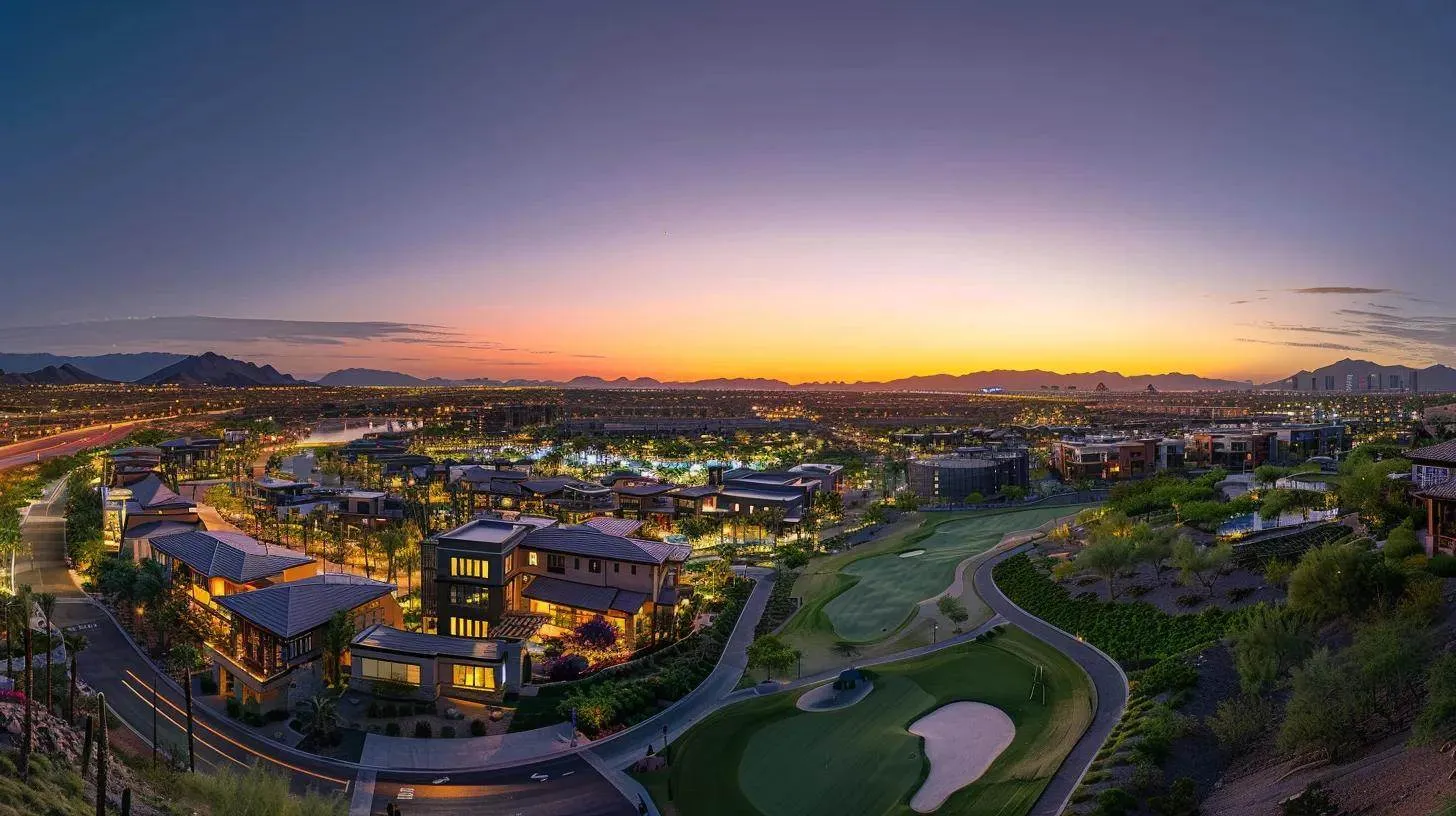 a panoramic view of a thriving real estate development under a vibrant sunset, showcasing diverse properties with lush landscapes, symbolizing the growth and potential of long-term investment equity. a panoramic view of a thriving real estate development under a vibrant sunset, showcasing diverse properties with lush landscapes, symbolizing the growth and potential of long-term investment equity.