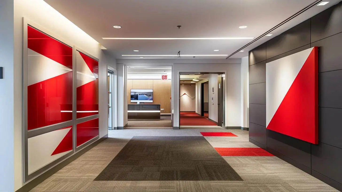 a striking visual of a modern real estate office with bold, cohesive branding elements showcased on sleek signage, creating an inviting atmosphere that fosters client connection and loyalty. a striking visual of a modern real estate office with bold, cohesive branding elements showcased on sleek signage, creating an inviting atmosphere that fosters client connection and loyalty.