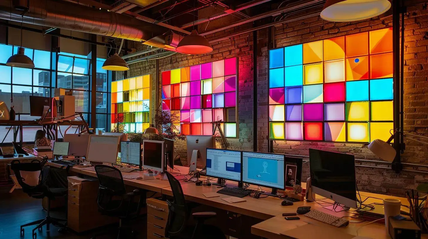 a vibrant and inviting workspace, filled with illuminated screens displaying colorful email subject lines, captures the essence of crafting engaging digital content that captivates and connects with recipients. a vibrant and inviting workspace, filled with illuminated screens displaying colorful email subject lines, captures the essence of crafting engaging digital content that captivates and connects with recipients.