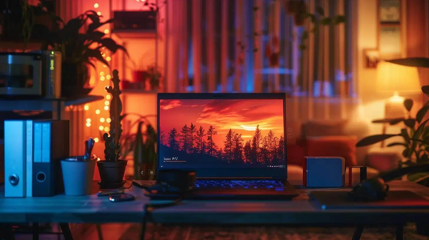 a vibrant laptop screen illuminated by warm light displays a captivating blog interface, set against a cozy, inviting workspace that exudes creativity and engagement. a vibrant laptop screen illuminated by warm light displays a captivating blog interface, set against a cozy, inviting workspace that exudes creativity and engagement.