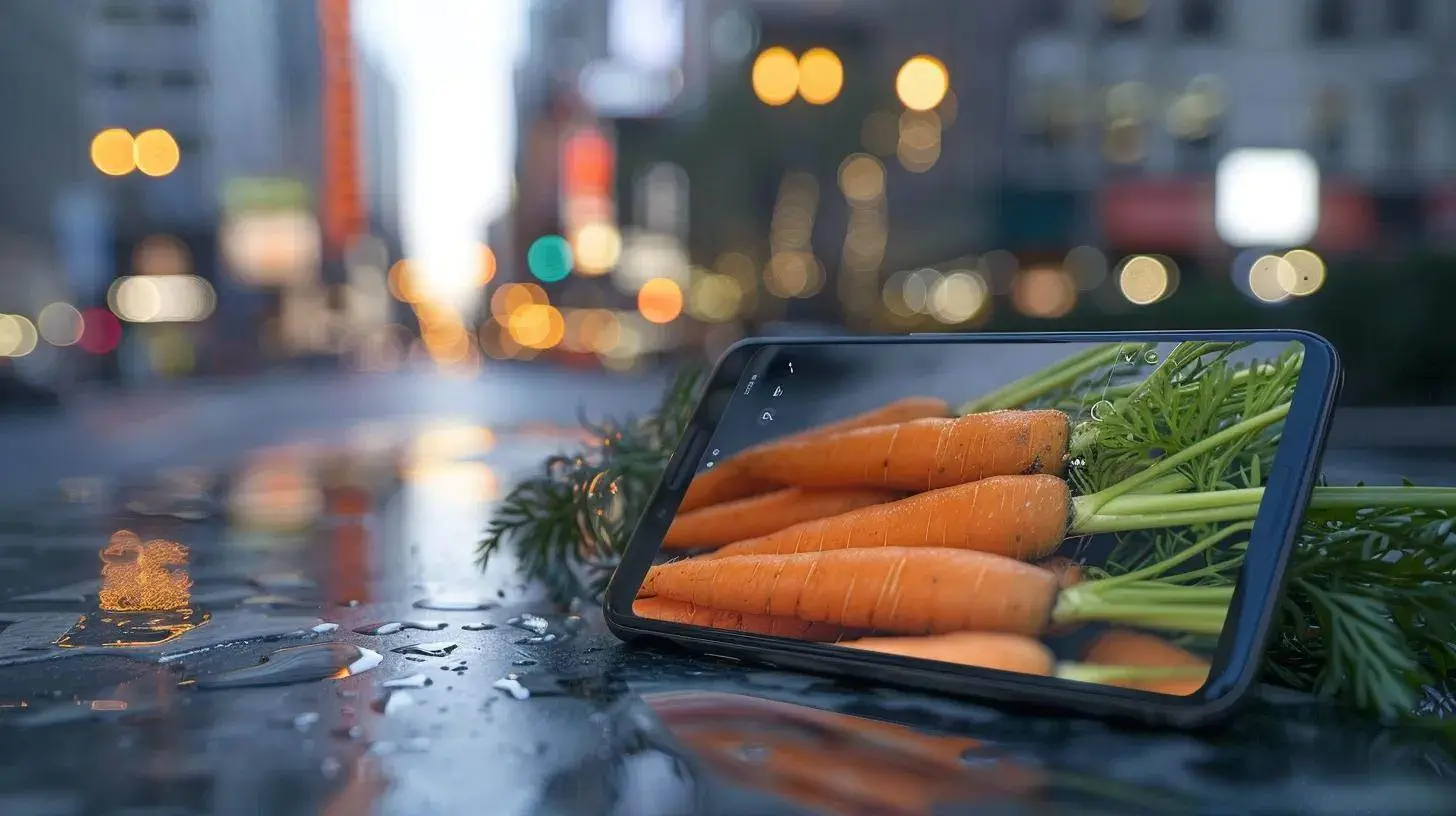 a vibrant mobile device displaying a visually appealing, fast-loading carrot website with dynamic graphics and smooth transitions, set against a blurred urban backdrop to emphasize speed and efficiency. a vibrant mobile device displaying a visually appealing, fast-loading carrot website with dynamic graphics and smooth transitions, set against a blurred urban backdrop to emphasize speed and efficiency.
