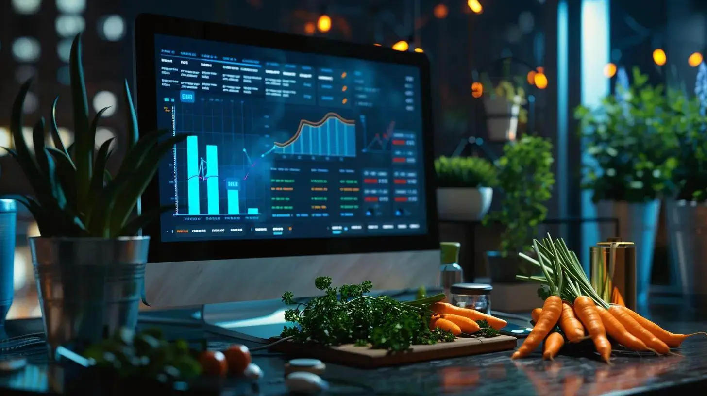 a vibrant, well-organized workspace featuring a glowing computer screen displaying seo analytics and keywords, surrounded by fresh carrots and greenery, symbolizing a flourishing online presence in the real estate niche. a vibrant, well-organized workspace featuring a glowing computer screen displaying seo analytics and keywords, surrounded by fresh carrots and greenery, symbolizing a flourishing online presence in the real estate niche.