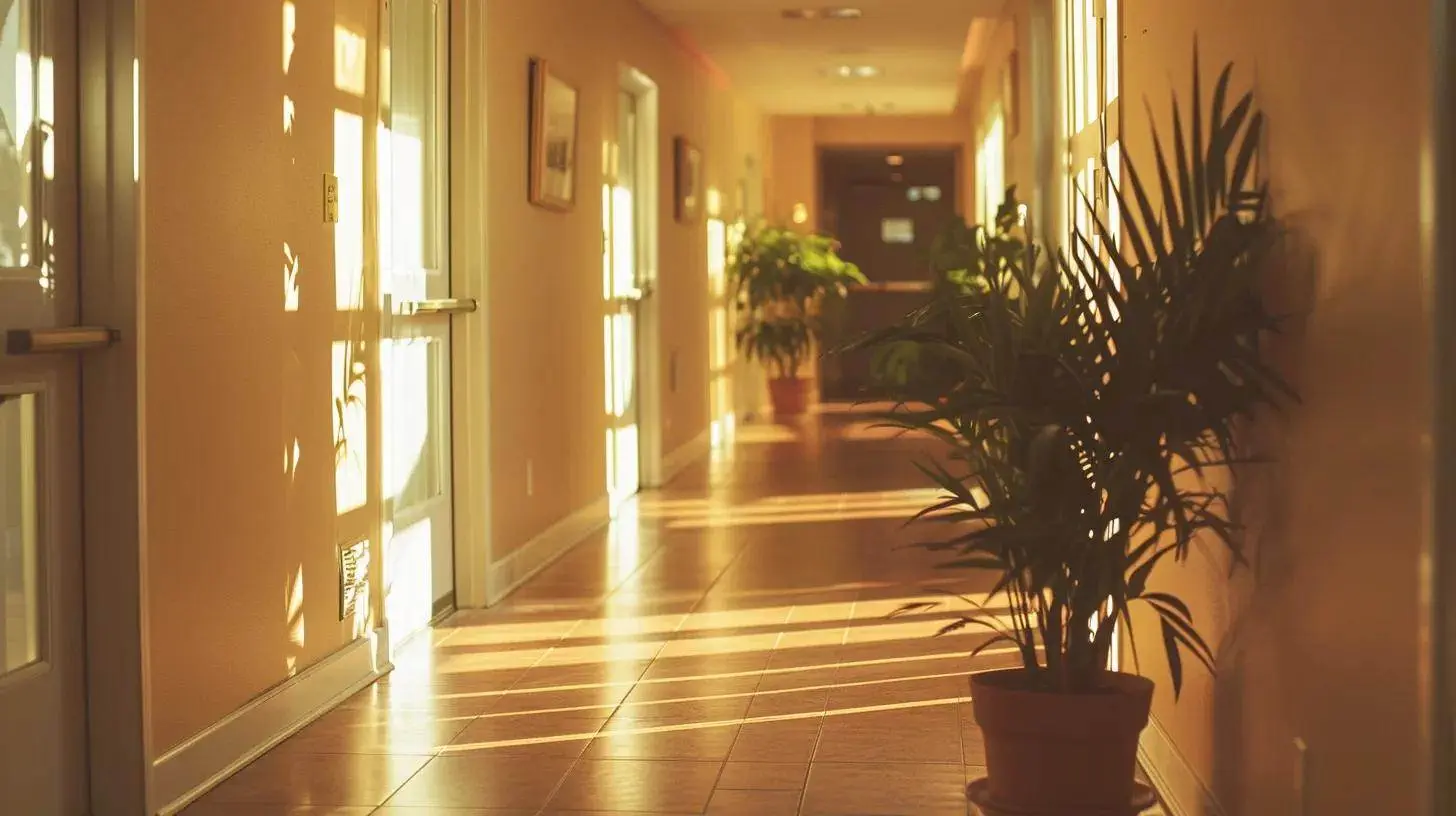 a well-maintained, sunlit apartment hallway showcases vibrant and inviting decor, symbolizing efficient property management and tenant satisfaction. a well-maintained, sunlit apartment hallway showcases vibrant and inviting decor, symbolizing efficient property management and tenant satisfaction.