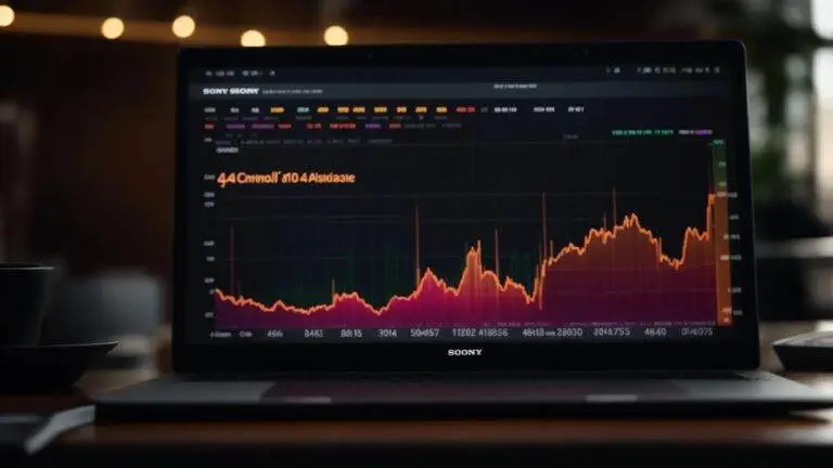 a vibrant, close-up view of a sleek laptop screen displaying a dynamic graph of backlinks against a backdrop of a soft-focus workspace, illuminated by warm natural light.