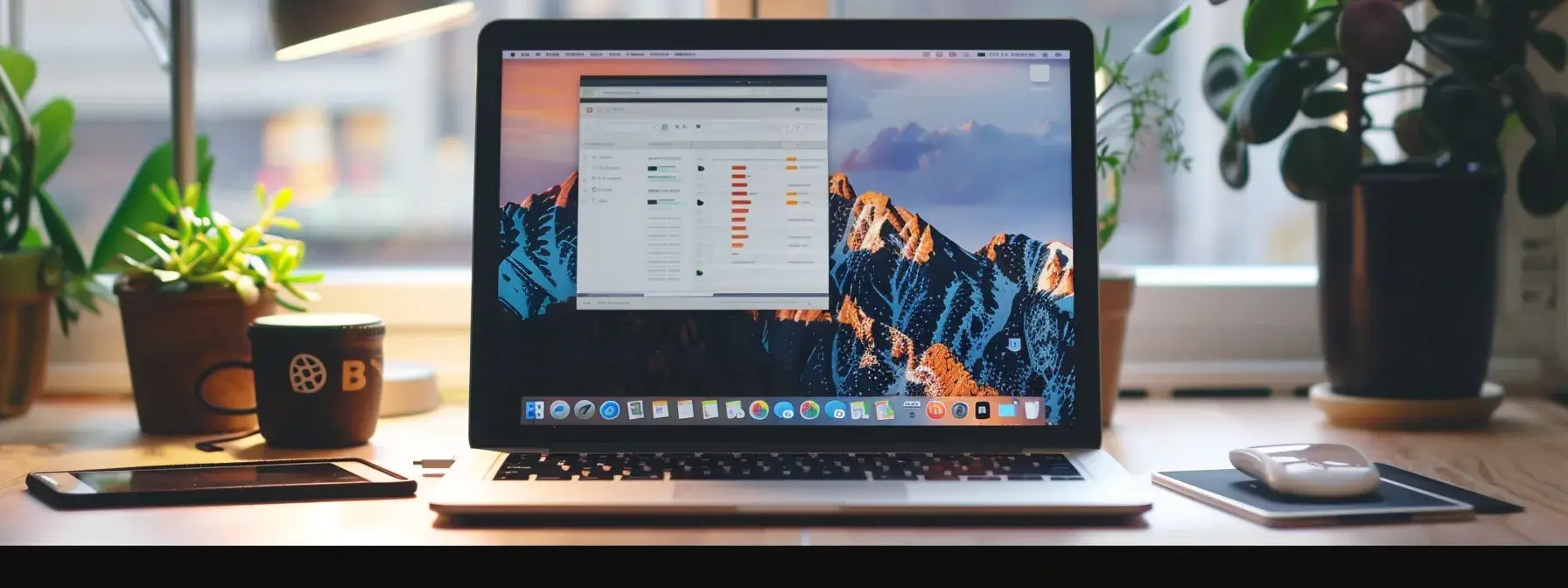 a sleek, modern laptop open on a desk displays a vibrant real estate website with highlighted canonical tags, surrounded by a clean, minimalist workspace illuminated by warm, natural light, symbolizing the clarity and organization of effective seo practices.
