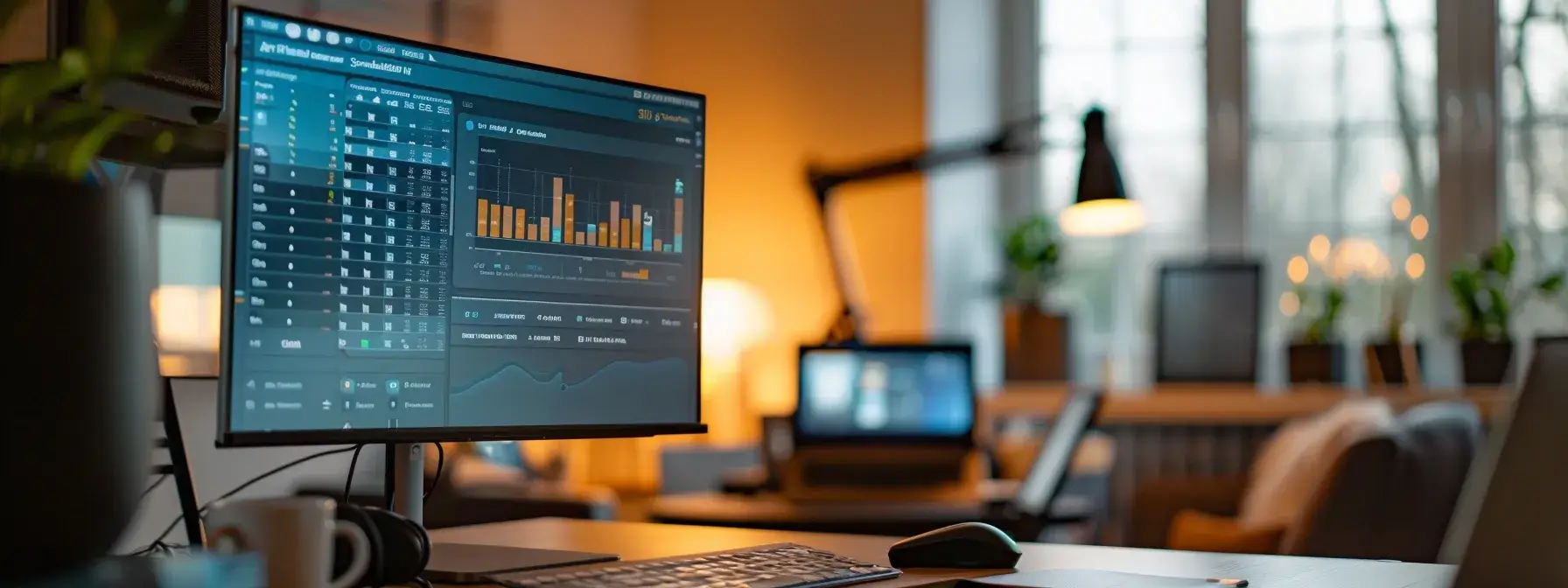 a sleek, modern website interface is displayed on a high-resolution screen, showcasing rapid loading mortgage details and listings, symbolizing advanced technology and optimized site speed with vibrant graphics and smooth animations.