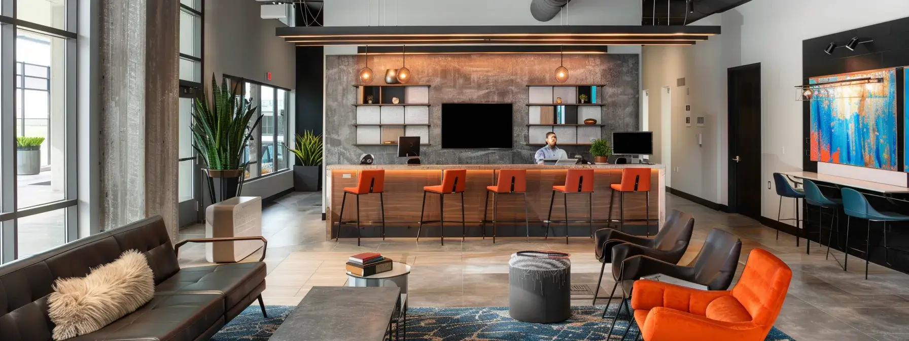 a vibrant and modern office setting showcases a focused realtor analyzing niche directories on a sleek laptop, highlighting the themes of digital marketing and seo strategy under warm, natural lighting.