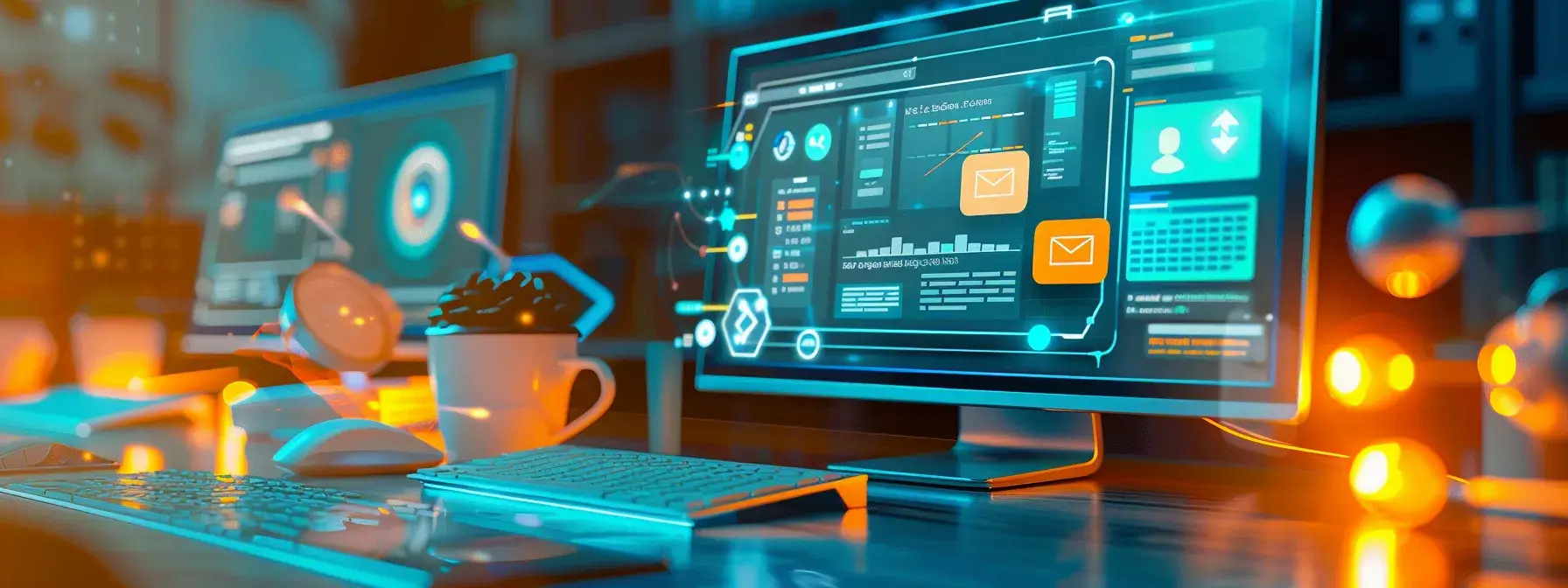 a visually striking scene depicting a computer screen displaying an analytics dashboard, surrounded by glowing url links and search engine icons bathed in soft, focused lighting, symbolizing the importance of verifying listings and monitoring online presence to enhance digital marketing success.