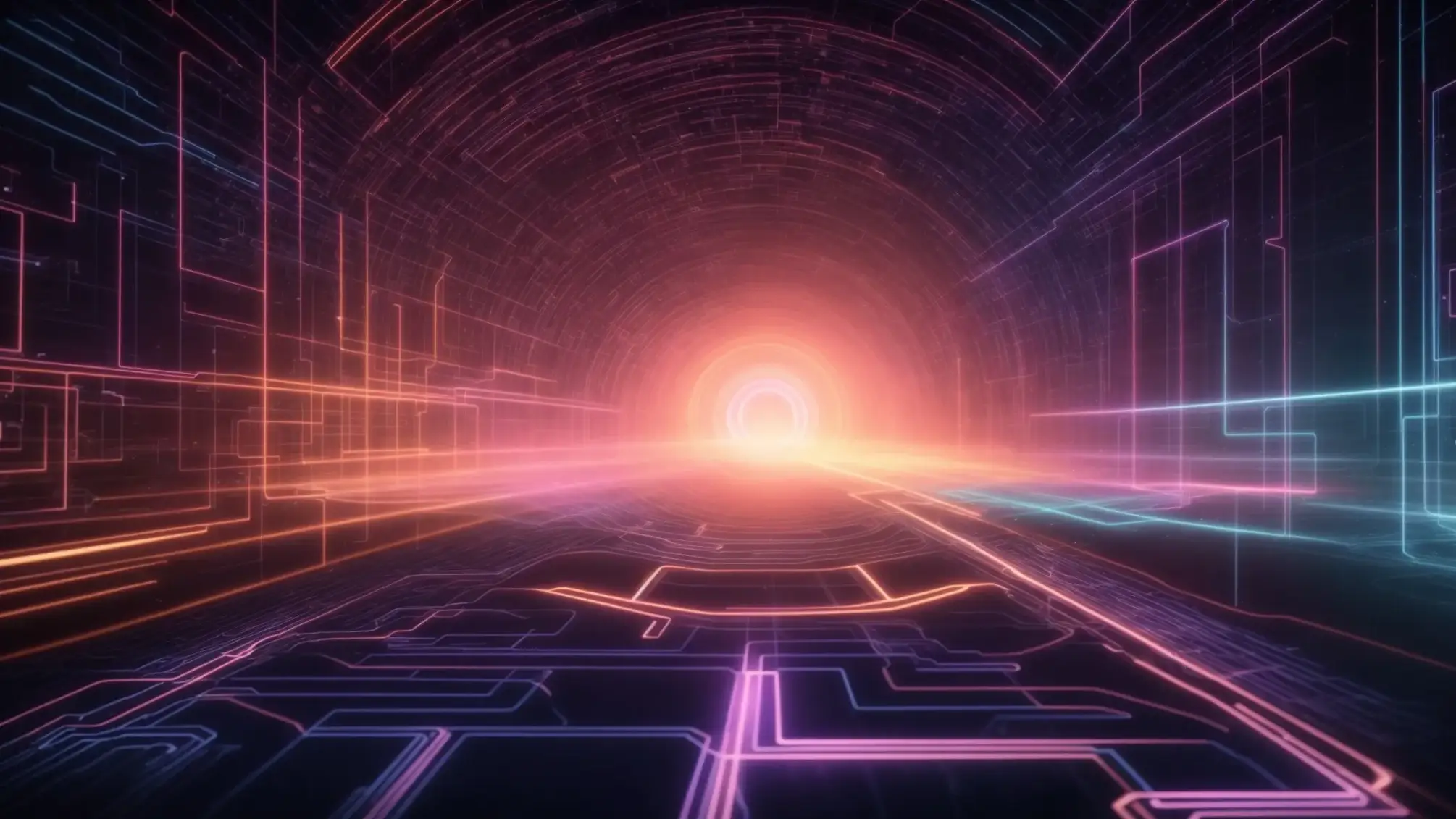 an eye-catching, digital landscape featuring a glowing, labyrinthine network of interconnected visuals and search icons symbolizing the transformative power of visual search optimization techniques.