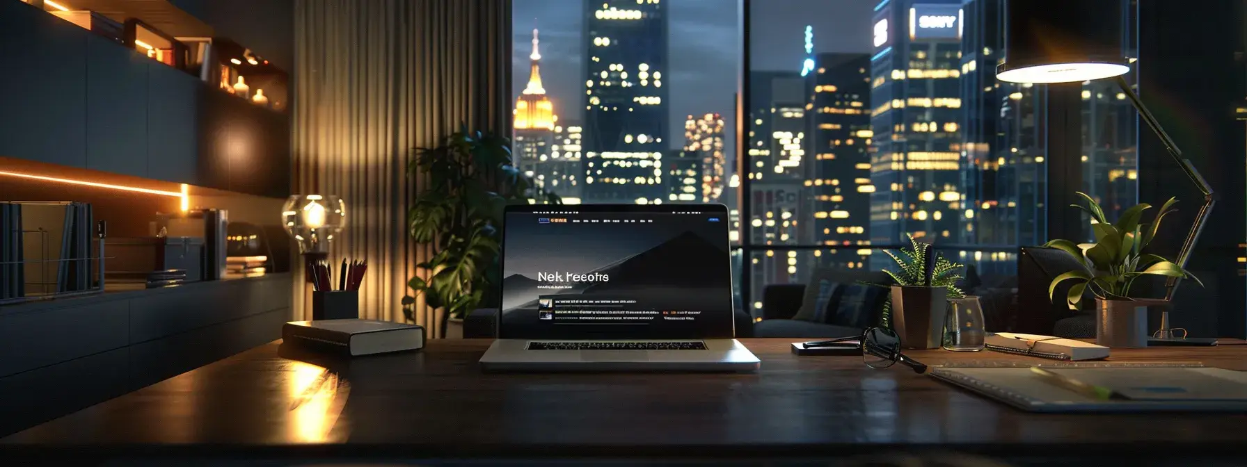 a sleek, modern office workspace features a laptop displaying a dynamic landing page with prominent call-to-action buttons and engaging visuals, illuminated by bright, focused lighting that emphasizes the importance of conversion-driven design.
