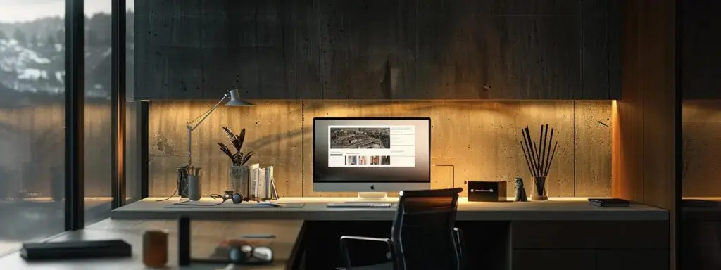 a minimalist digital workspace bathed in soft, natural light, showcasing a sleek computer screen displaying an elegantly designed alternate webpage with clearly defined canonical tags, emphasizing modern web design principles.