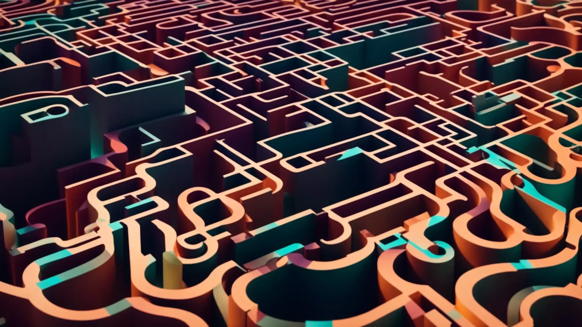 a visually stunning digital landscape showcases a vibrant maze of interconnected pathways, symbolizing the complex journey of mastering visual search optimization techniques.